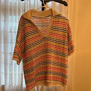 Boden Colorful Wave Pattern Knit Top